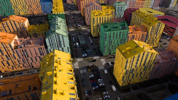 Belas Casas Coloridas Kiev Ucrânia Uma Grande Altura — Fotografia de Stock