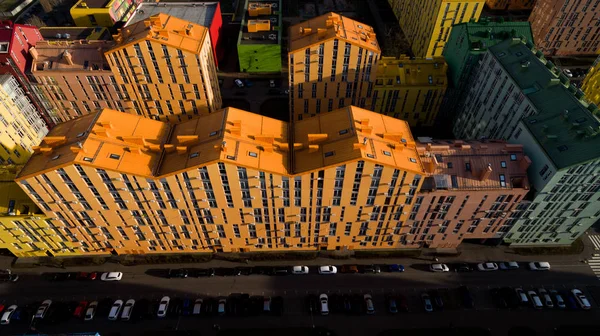 Belas Casas Coloridas Kiev Ucrânia Uma Grande Altura — Fotografia de Stock