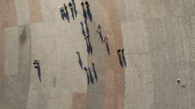 Modern yaşam ve şehirde dinlenme, üst görünümü.