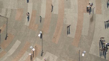 Modern yaşam ve şehirde dinlenme, üst görünümü.