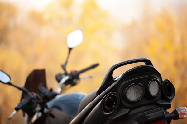 Stylish Black Sports Bike Street — Stock Photo, Image