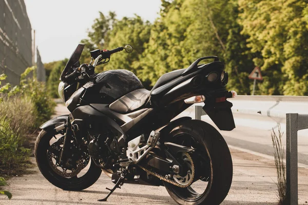 Road Black Motorcycle Road — Stock Photo, Image