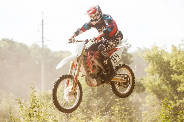 Cross Country Carreras Motos Verano Bosque — Foto de Stock