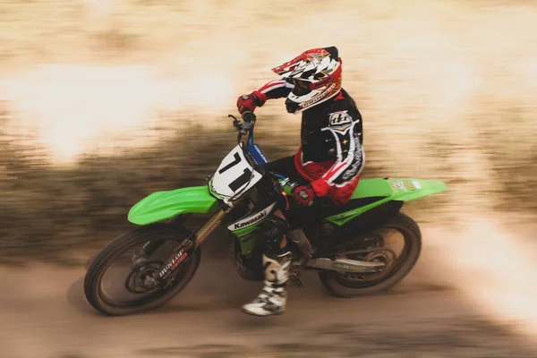 Cross Country Motorcycle Racing Summer Forest — Stock Photo, Image