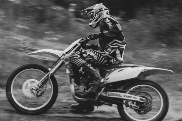 Cross Country Motorcycle Racing Summer Forest — Stock Photo, Image