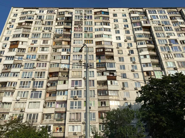 Hoge Oude Huizen Kiev — Stockfoto