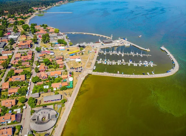 Vista Aérea Nida Maior Cidade Cuspo Curonian Lituânia Próximo Pensionista — Fotografia de Stock