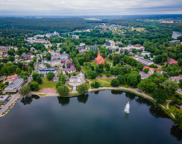 Aerial view of Lithuanian resort Druskininkai