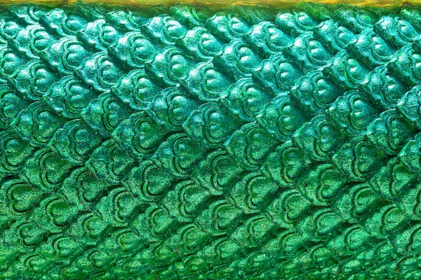 Tayland tasarım deseni Naga pulları, yeşil renk deseni, yan tarafında parıltı var.