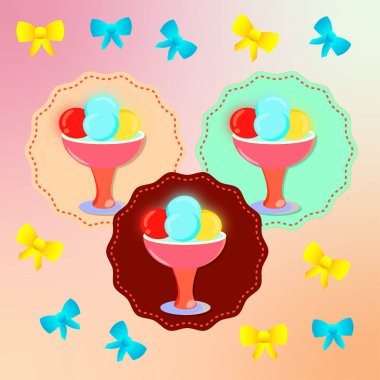 Kurdeleli dondurma setleri.