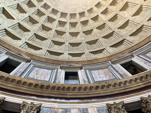 Close View Detail Dome Ancient Temple Pantheon Piazza Della Rotonda — Stock Photo, Image