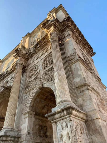 Detail Triumph Arch Constantine Arco Costantino Рим Италия — стоковое фото