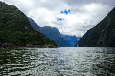 Güney Adası, Yeni Zelanda 'daki Milford Sound Fiordland Ulusal Parkı' nda yaz mevsimi