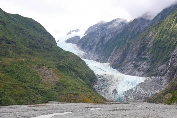 Glacier Franz Josef Est Glacier Maritime Tempéré Long Situé Dans — Photo