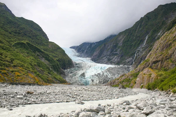 Glaciar Franz Josef Glaciar Marítimo Temperado Comprimento Parque Nacional Westland — Fotografia de Stock