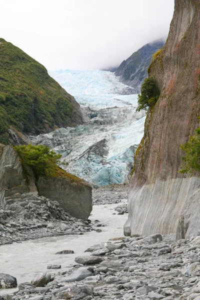 Glaciar Franz Josef Glaciar Marítimo Temperado Comprimento Parque Nacional Westland — Fotografia de Stock