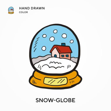 Kar küresi El renk simgesi çizdi. Modern vektör illüstrasyon kavramları. Düzenlemesi ve kişiselleştirmesi kolay