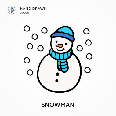 Kardan Adam Eli renk simgesi çizdi. Modern vektör illüstrasyon kavramları. Düzenlemesi ve kişiselleştirmesi kolay