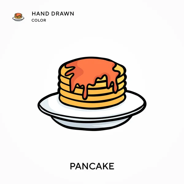 Pancake Icono Color Dibujado Mano Conceptos Modernos Ilustración Vectorial Fácil — Archivo Imágenes Vectoriales