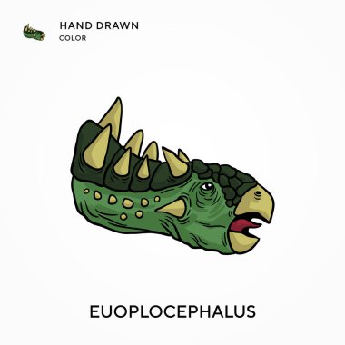 Euoplocephalus Hand renkli simge çizdi. Modern vektör illüstrasyon kavramları. Düzenlemesi ve kişiselleştirmesi kolay