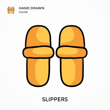 Terlik El renkli simge çizdi. Modern vektör illüstrasyon kavramları. Düzenlemesi ve kişiselleştirmesi kolay