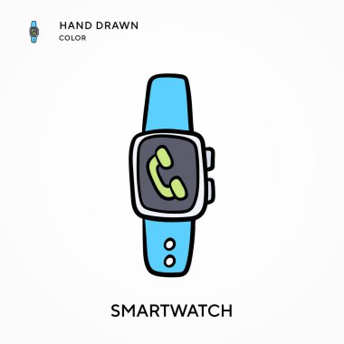 Akıllı El renk simgesi çizdi. Modern vektör illüstrasyon kavramları. Düzenlemesi ve kişiselleştirmesi kolay