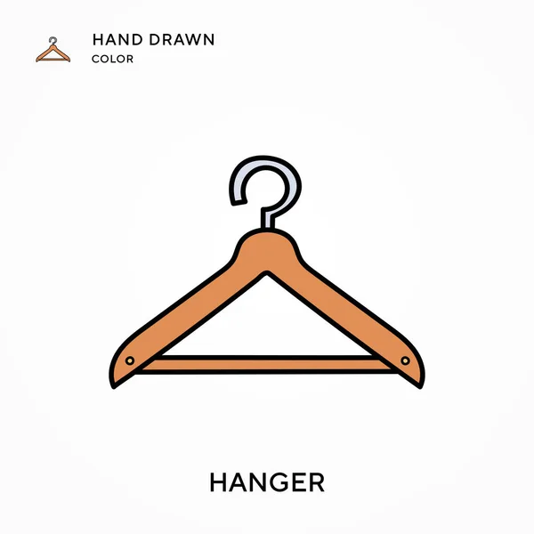 Hanger Hand Getekend Kleurenpictogram Moderne Vector Illustratie Concepten Eenvoudig Bewerken — Stockvector