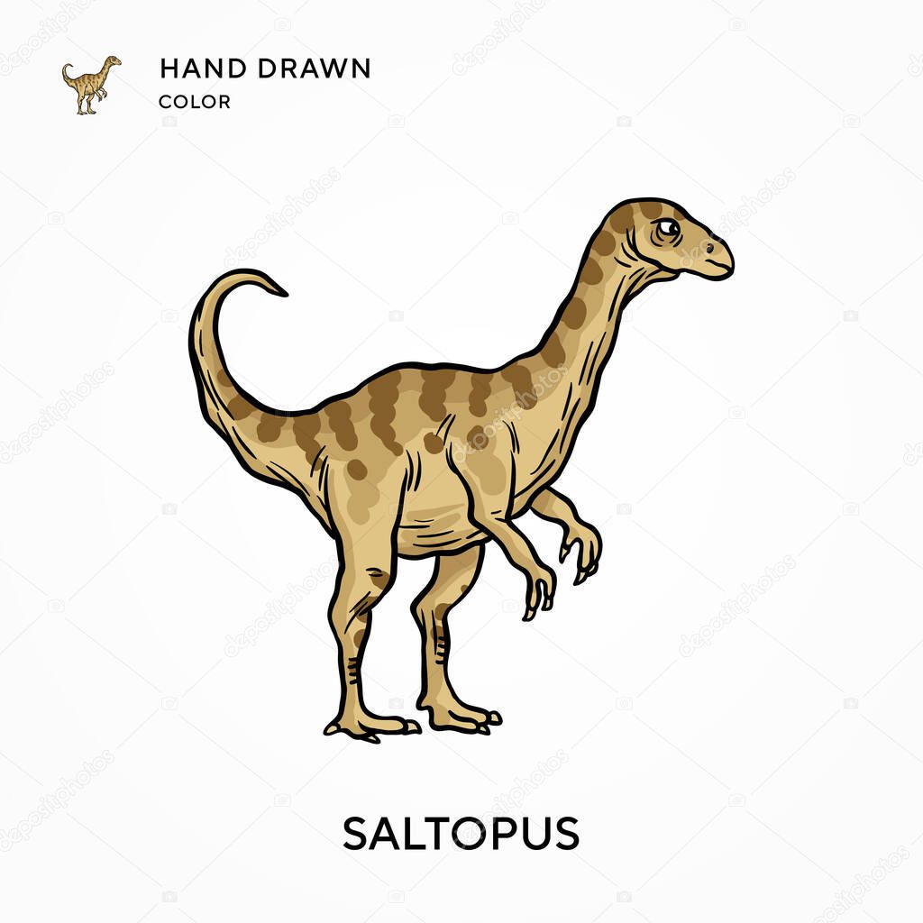 Saltopus Hand drawn color icon. Modern vector illustration concepts. Easy to edit and customize