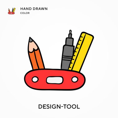 Tasarım aracı El çizimi renk simgesi. Modern vektör illüstrasyon kavramları. Düzenlemesi ve kişiselleştirmesi kolay