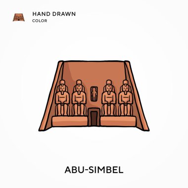 Ebu-simbel El renk simgesi çizdi. Modern vektör illüstrasyon kavramları. Düzenlemesi ve kişiselleştirmesi kolay