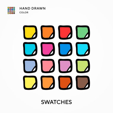 Örnekleme El renk simgesi çizer. Modern vektör illüstrasyon kavramları. Düzenlemesi ve kişiselleştirmesi kolay