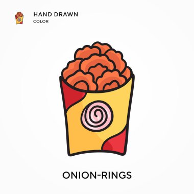 Soğan halkaları El çizimi renk simgesi. Modern vektör illüstrasyon kavramları. Düzenlemesi ve kişiselleştirmesi kolay