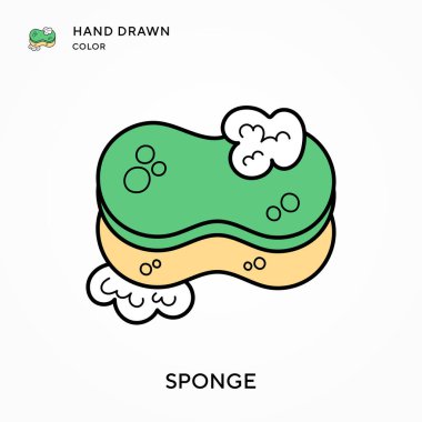 Sünger El renk simgesi çizdi. Modern vektör illüstrasyon kavramları. Düzenlemesi ve kişiselleştirmesi kolay