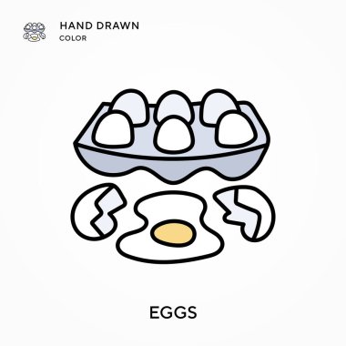 Yumurta El renk simgesi. Modern vektör illüstrasyon kavramları. Düzenlemesi ve kişiselleştirmesi kolay