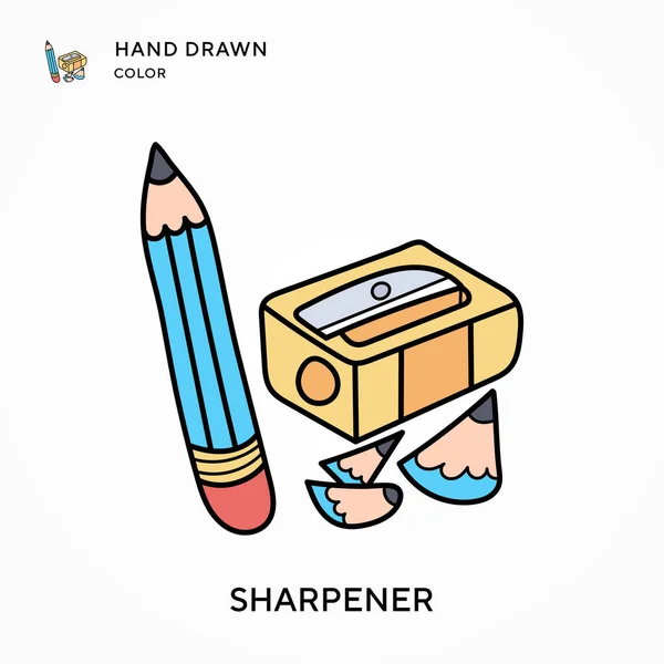 Ikon Warna Sharpener Hand Konsep Gambar Vektor Modern Mudah Untuk - Stok Vektor