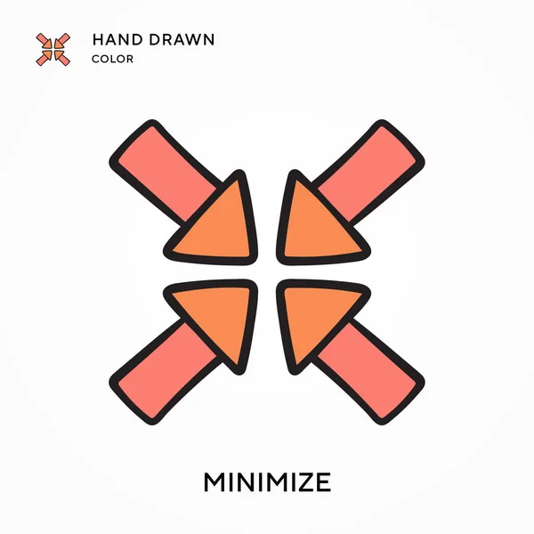 Minimaliseer Met Hand Getekend Kleurpictogram Moderne Vector Illustratie Concepten Eenvoudig — Stockvector