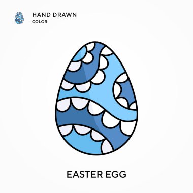 Paskalya yumurtası renkli simge çizdi. Modern vektör illüstrasyon kavramları. Düzenlemesi ve kişiselleştirmesi kolay.