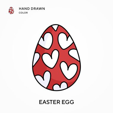Paskalya yumurtası renkli simge çizdi. Modern vektör illüstrasyon kavramları. Düzenlemesi ve kişiselleştirmesi kolay.