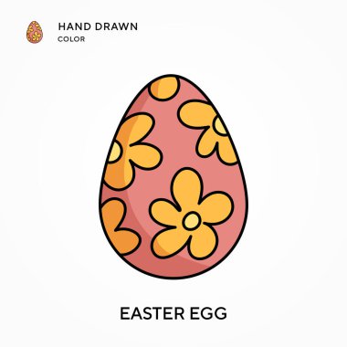 Paskalya yumurtası renkli simge çizdi. Modern vektör illüstrasyon kavramları. Düzenlemesi ve kişiselleştirmesi kolay.