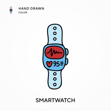 Akıllı El renk simgesi çizdi. Modern vektör illüstrasyon kavramları. Düzenlemesi ve kişiselleştirmesi kolay.