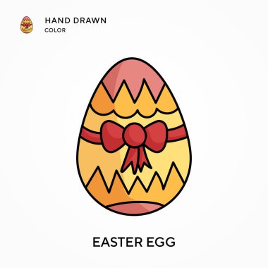 Paskalya yumurtası renkli simge çizdi. Modern vektör illüstrasyon kavramları. Düzenlemesi ve kişiselleştirmesi kolay.