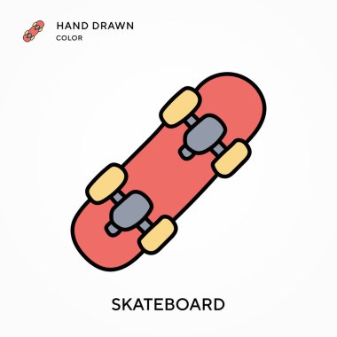 Kaykay El renk simgesi çizdi. Modern vektör illüstrasyon kavramları. Düzenlemesi ve kişiselleştirmesi kolay.