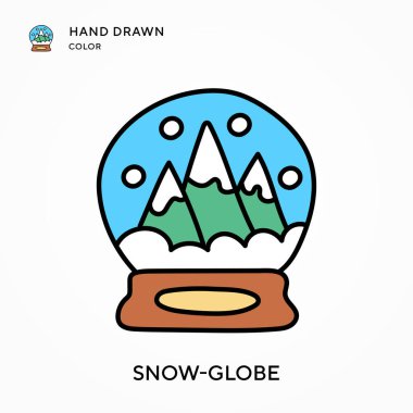 Kar küresi El renk simgesi çizdi. Modern vektör illüstrasyon kavramları. Düzenlemesi ve kişiselleştirmesi kolay.