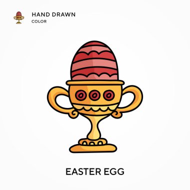Paskalya yumurtası renkli simge çizdi. Modern vektör illüstrasyon kavramları. Düzenlemesi ve kişiselleştirmesi kolay.