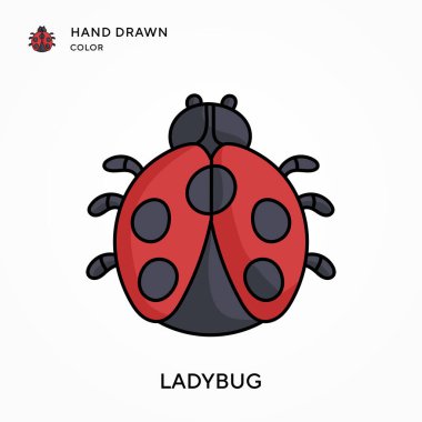 Uğurböceği Eli renk simgesi çizdi. Modern vektör illüstrasyon kavramları. Düzenlemesi ve kişiselleştirmesi kolay.