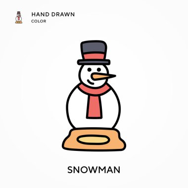 Kardan Adam Eli renk simgesi çizdi. Modern vektör illüstrasyon kavramları. Düzenlemesi ve kişiselleştirmesi kolay.