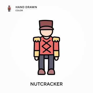 Fındıkkıran El renk simgesi çizdi. Modern vektör illüstrasyon kavramları. Düzenlemesi ve kişiselleştirmesi kolay.