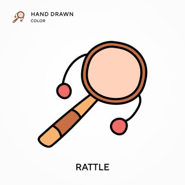 Çıngıraklı El renk simgesi çizdi. Modern vektör illüstrasyon kavramları. Düzenlemesi ve kişiselleştirmesi kolay.