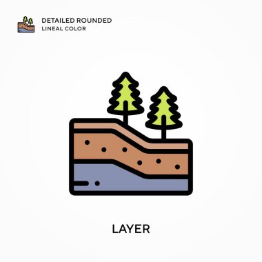 Katman detaylı yuvarlak çizgisel renk. Modern vektör illüstrasyon kavramları. Düzenlemesi ve kişiselleştirmesi kolay.