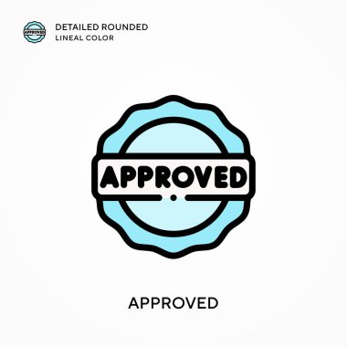 Ayrıntılı yuvarlak çizgi rengi onaylandı. Modern vektör illüstrasyon kavramları. Düzenlemesi ve kişiselleştirmesi kolay.